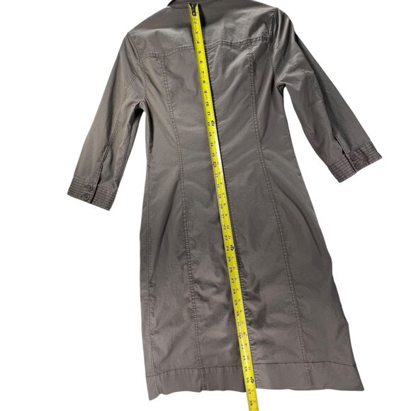 Boden Button Down Shirtdress Womens 3/4 Sleeve Size 4L Brown Putty Gray - Picture 14 of 14